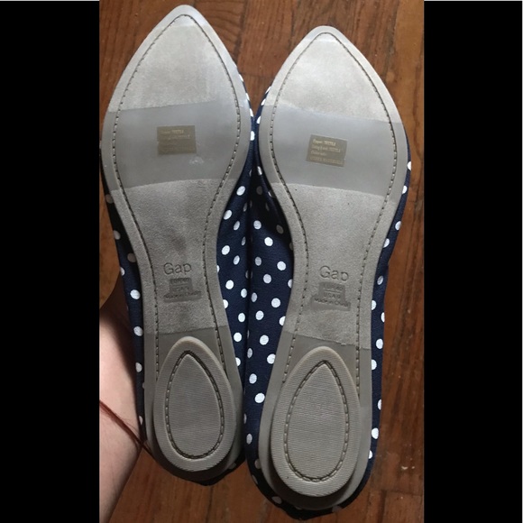 Brand New Gap Navy Polka dot Pointy Canvas Flats sz 9 - Picture 6 of 7